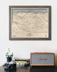 Alta Utah Ski Trail Map | Ski Slope Mountain Art Laser Engraved Maps