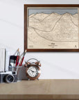Alta Utah Ski Trail Map | Ski Slope Mountain Art Laser Engraved Maps