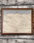Alta Utah Ski Trail Map | Ski Slope Mountain Art Laser Engraved Maps