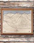 Alta Utah Ski Trail Map | Ski Slope Mountain Art Laser Engraved Maps