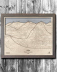 Alta Utah Ski Trail Map | Ski Slope Mountain Art Laser Engraved Maps