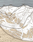 Alta Utah Ski Trail Map | 3D Wood Mountain Art, Laser-engraved