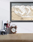 Alta Utah Ski Trail Map | Torched Peaks 3D Wood Mountain Art