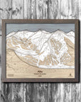Alta Utah Ski Trail Map | Torched Peaks 3D Wood Mountain Art