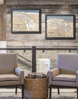 Aspen Mountain Ski Resort Map Art, Ski Map Poster engraved in wood