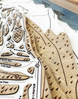 Aspen Mountain laser-engraved wooden ski map art