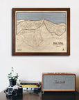 Bear Valley California Ski Trail Map | 3D Layered Wood Mountain Mountain Art