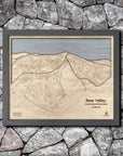 Bear Valley California Ski Trail Map | 3D Layered Wood Mountain Mountain Art