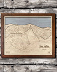Bear Valley California Ski Trail Map | 3D Layered Wood Mountain Mountain Art