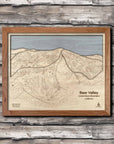 Bear Valley California Ski Trail Map | 3D Layered Wood Mountain Mountain Art