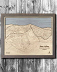 Bear Valley California Ski Trail Map | 3D Layered Wood Mountain Mountain Art