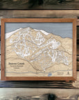 Skiing Decor: Wooden Map of Beaver Creek Ski Resort