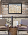 Beaver Creek Ski Resort Map, Framed, Wall Art, Skiing Art