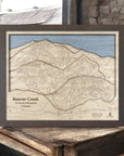 Beaver Creek CO Ski Slopes Map, Winter Ski Map, Ski Cabin Art