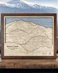 Beaver Creek Ski Trail Map, Wooden Framed Ski Map, Ski Cabin Decor