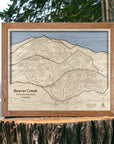 Beaver Creek Ski Area Map, Wooden Ski Trail map by Torched Peaks, Ski Slopes Mountain Art