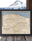 Beaver Creek Mountain Map, 3D Wood Ski Map, Ski Cabin Decor
