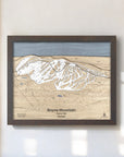 Boyne Mountain Ski Map, Wooden Ski Resort Map