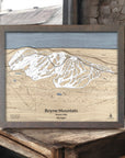 Boyne Mountain Wooden Ski Map, Torched Peaks Ski Map designed by Shawn Orecchio