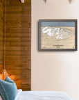 Boyne Mountain Wall Map, Engraved Wood Ski Resort Map