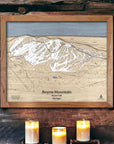 Boyne Mountain Ski Trail Map, Framed Skiing Art, Ski Decor, Mountain Art