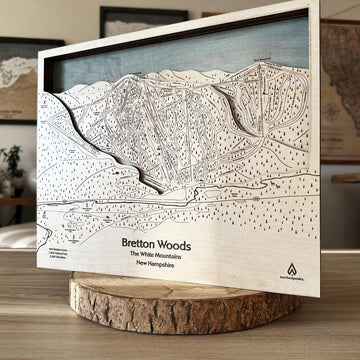 Bretton Woods NH Ski Trail Map | 3D Laser Carved Ski Slope Mountain Art