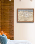 Bretton Woods Ski Trail Map | 3D Laser-engraved Ski Slope Mountain Art | Torched Peaks