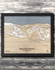 Brian Head Ski Resort Trail Map | 3D Wood Mountain Art | Torched Peaks