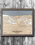 Brian Head Ski Resort Trail Map | 3D Wood Mountain Art | Torched Peaks