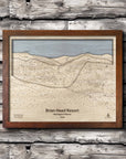 Brian Head UT Ski Trail Map | 3D Wood Mountain Map, Framed Wall Map