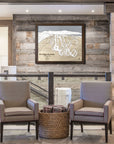 Brundage Mountain Ski Trail Map | Wooden Ski Slope Mountain Art