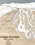 Brundage Mountain Ski Trail Map | Wooden Ski Slope Mountain Art