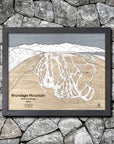 Brundage Mountain Ski Trail Map | Wooden Ski Slope Mountain Art