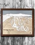 Brundage Mountain Ski Trail Map | Wooden Ski Slope Mountain Art
