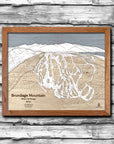 Brundage Mountain Ski Trail Map | Wooden Ski Slope Mountain Art
