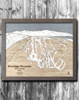 Brundage Mountain Ski Trail Map | Wooden Ski Slope Mountain Art