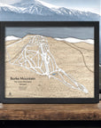 Burke Mountain Ski Trail Map, Kingdom Trails, Wood Map Wall Art