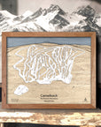 Camelback Laser-carved wooden map, Skiing Wall Art