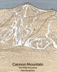 Cannon Mountain NH Ski Trail Map | 3D Laser-engraved Mountain Art | Torched Peaks