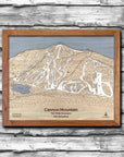 Cannon Mountain NH Ski Trail Map | 3D Laser-engraved Mountain Art | Torched Peaks