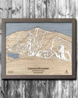 Cannon Mountain NH Ski Trail Map | 3D Laser-engraved Mountain Art | Torched Peaks