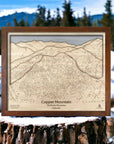 Ski House Wall Decor: Wood Copper Mountain Ski map