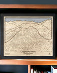Laser Carved Copper Mountain Framed Art