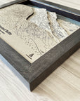 Crested Butte Ski Trail Map | 3D Layered Mountain Art, Framed Wall Art