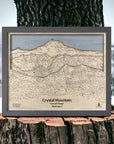 Crystal Mountain Handcrafted Wood Map Art