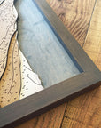 Diamond Peak Framed Skiing Art, Wooden Ski Resort Map
