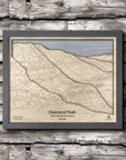 Diamond Peak NV Ski Trail Map, 3D Wood Map of Diamond Peak near Lake Tahoe