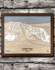 Dodge Ridge CA Ski Trail Map | 3D Wood Map of Dodge Ridge Ski Resort