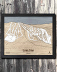 Dodge Ridge CA Ski Trail Map | 3D Wood Map of Dodge Ridge Ski Resort