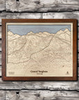 Grand Targhee WY Ski Trail Map | 3D Laser-engraved Wall Map